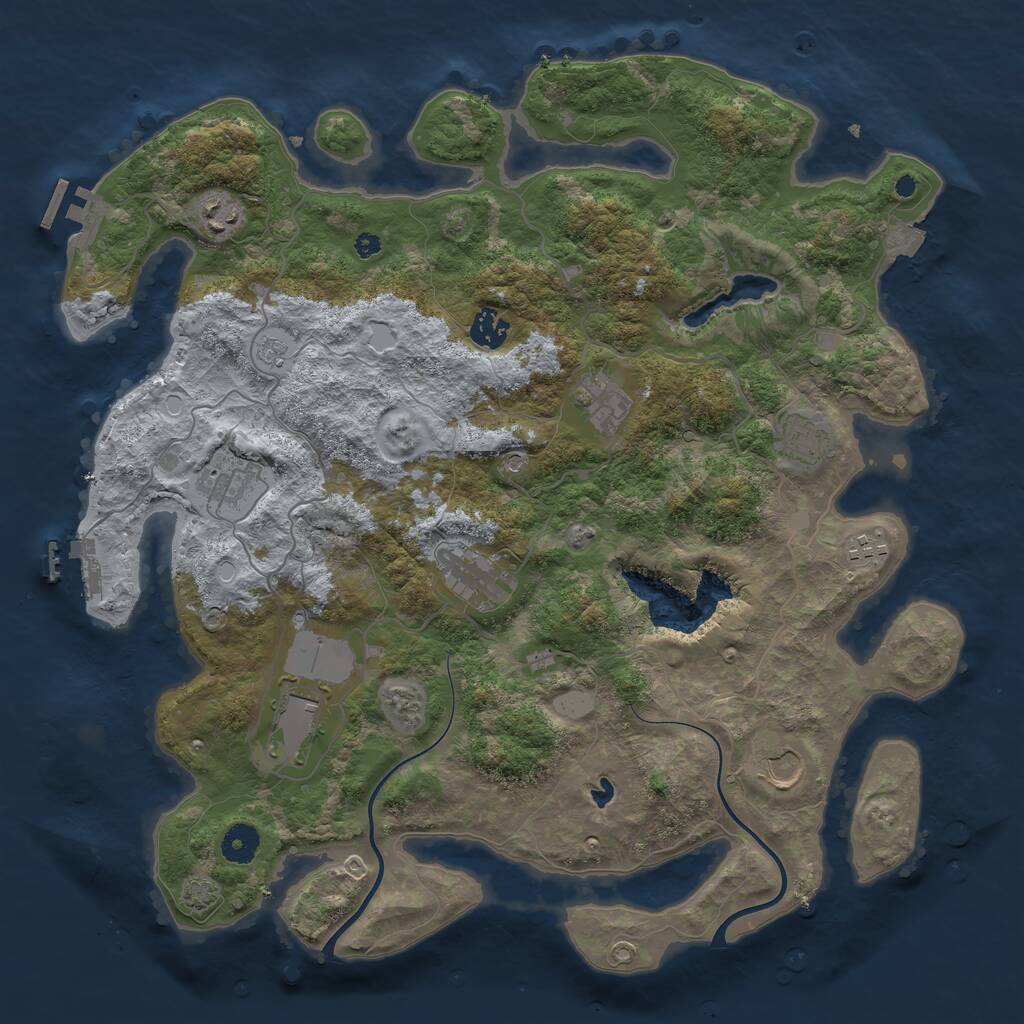 Rust Map: Procedural Map, Size: 4000, Seed: 832738198, 15 Monuments