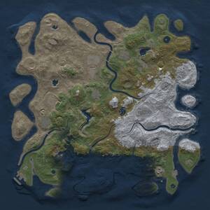 Thumbnail Rust Map: Procedural Map, Size: 4500, Seed: 38477622, 17 Monuments