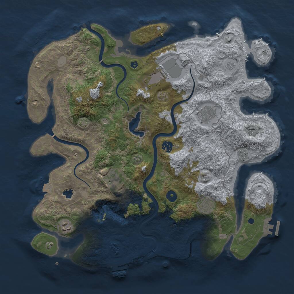 Rust Map: Procedural Map, Size: 4000, Seed: 227037892, 13 Monuments