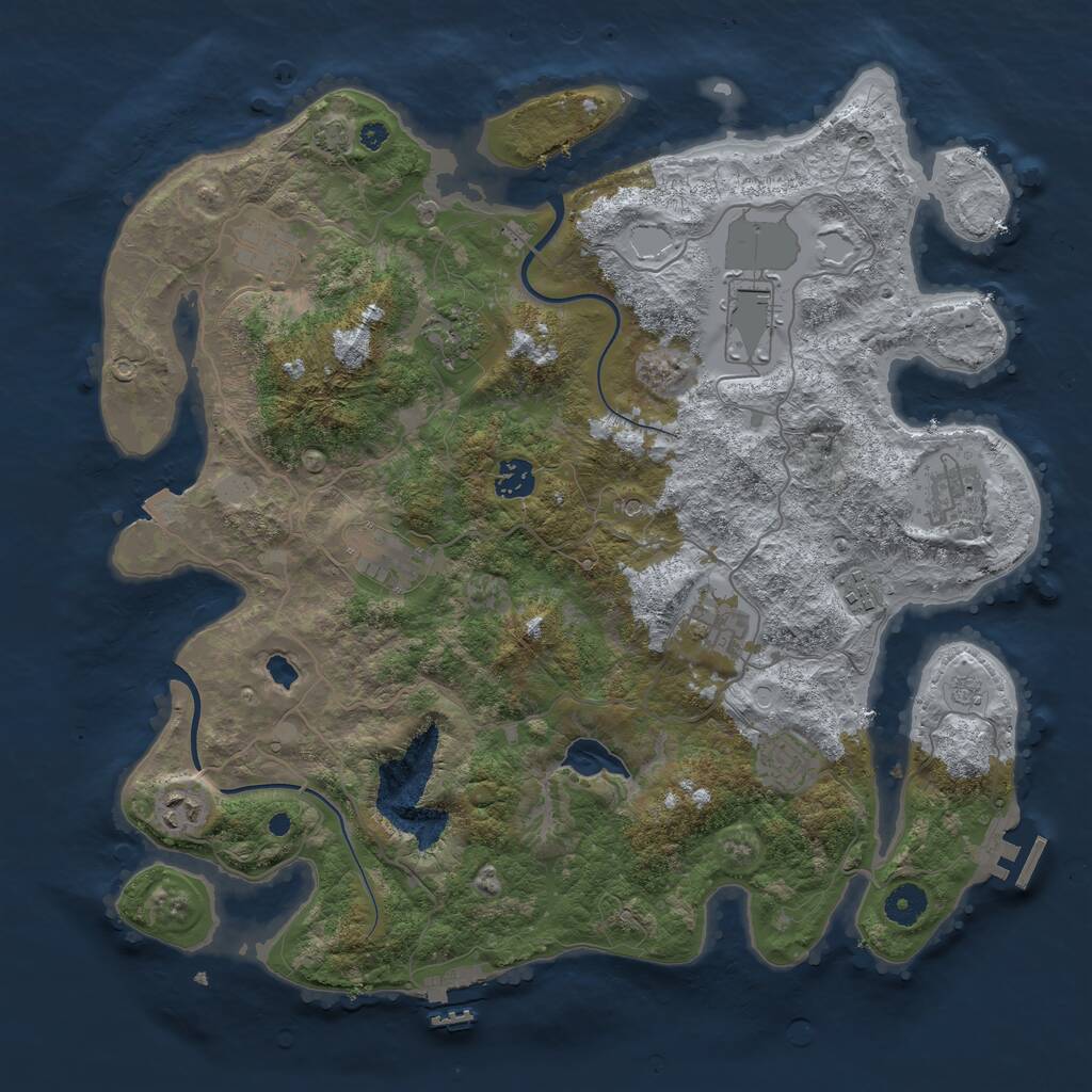 Rust Map: Procedural Map, Size: 4000, Seed: 227037892, 16 Monuments