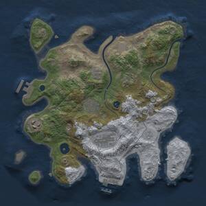 Thumbnail Rust Map: Procedural Map, Size: 3000, Seed: 579717285, 10 Monuments