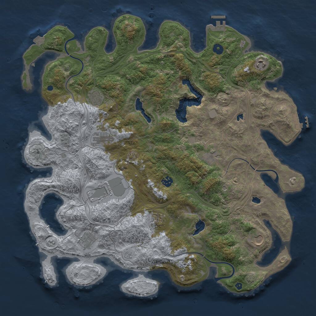 Rust Map: Procedural Map, Size: 4500, Seed: 857442123, 16 Monuments