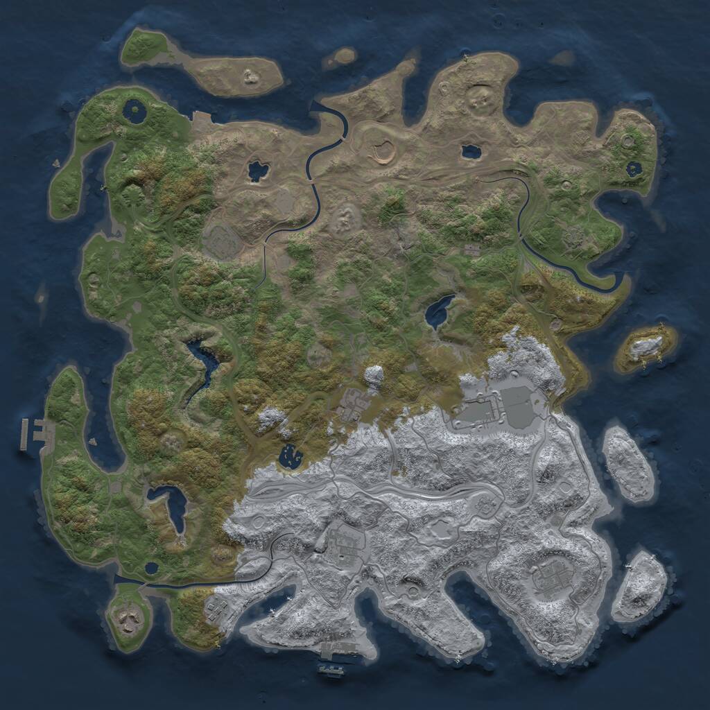 Rust Map: Procedural Map, Size: 4500, Seed: 3922769, 15 Monuments