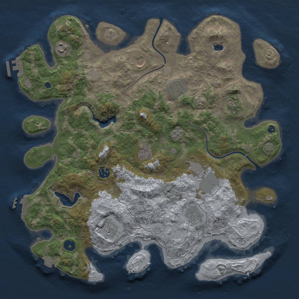 Rust Map: Procedural Map, Size: 4000, Seed: 758107035, 16 Monuments