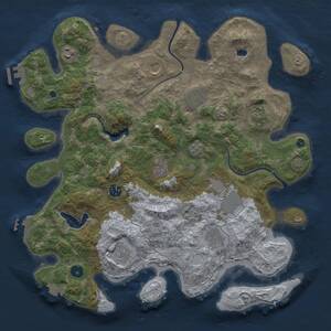 Thumbnail Rust Map: Procedural Map, Size: 4000, Seed: 758107035, 16 Monuments