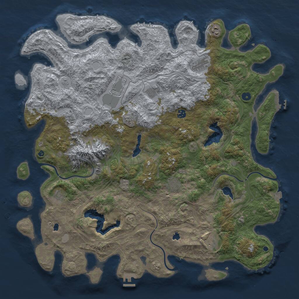 Rust Map: Procedural Map, Size: 5000, Seed: 5120524, 16 Monuments