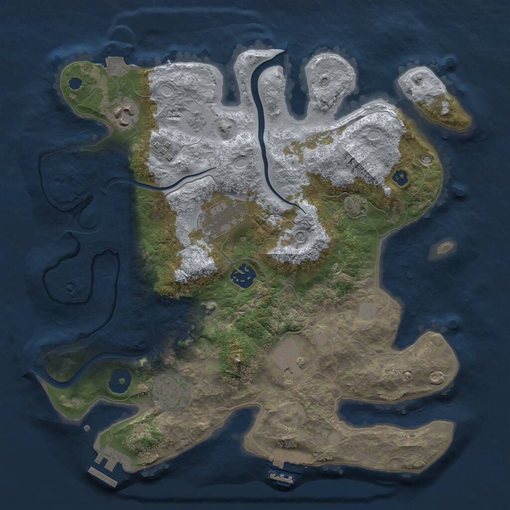 Rust Map: Procedural Map, Size: 3300, Seed: 1542993037, 12 Monuments