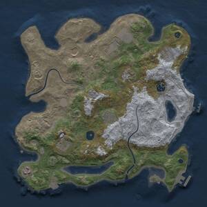 Thumbnail Rust Map: Procedural Map, Size: 3500, Seed: 8291395, 15 Monuments