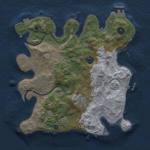 Thumbnail Rust Map: Procedural Map, Size: 3000, Seed: 958424945, 9 Monuments