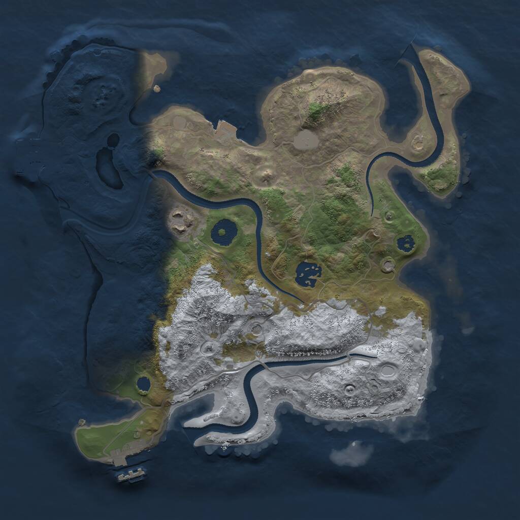 Rust Map: Procedural Map, Size: 3000, Seed: 1112266879, 6 Monuments