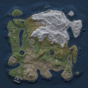 Thumbnail Rust Map: Procedural Map, Size: 3000, Seed: 1836197951, 11 Monuments