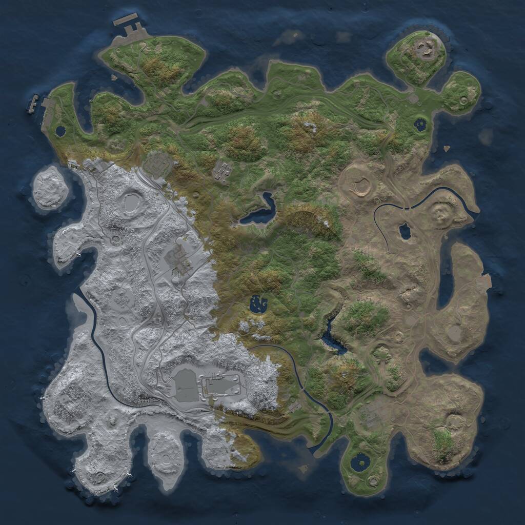 Rust Map: Procedural Map, Size: 4250, Seed: 96456743, 14 Monuments