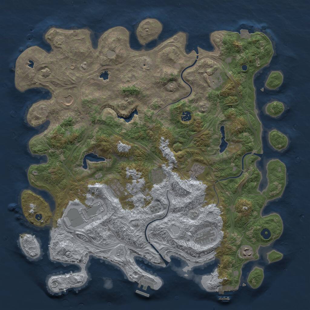 Rust Map: Procedural Map, Size: 4500, Seed: 13549678, 16 Monuments