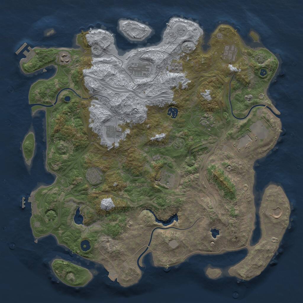 Rust Map: Procedural Map, Size: 4250, Seed: 1334014062, 17 Monuments