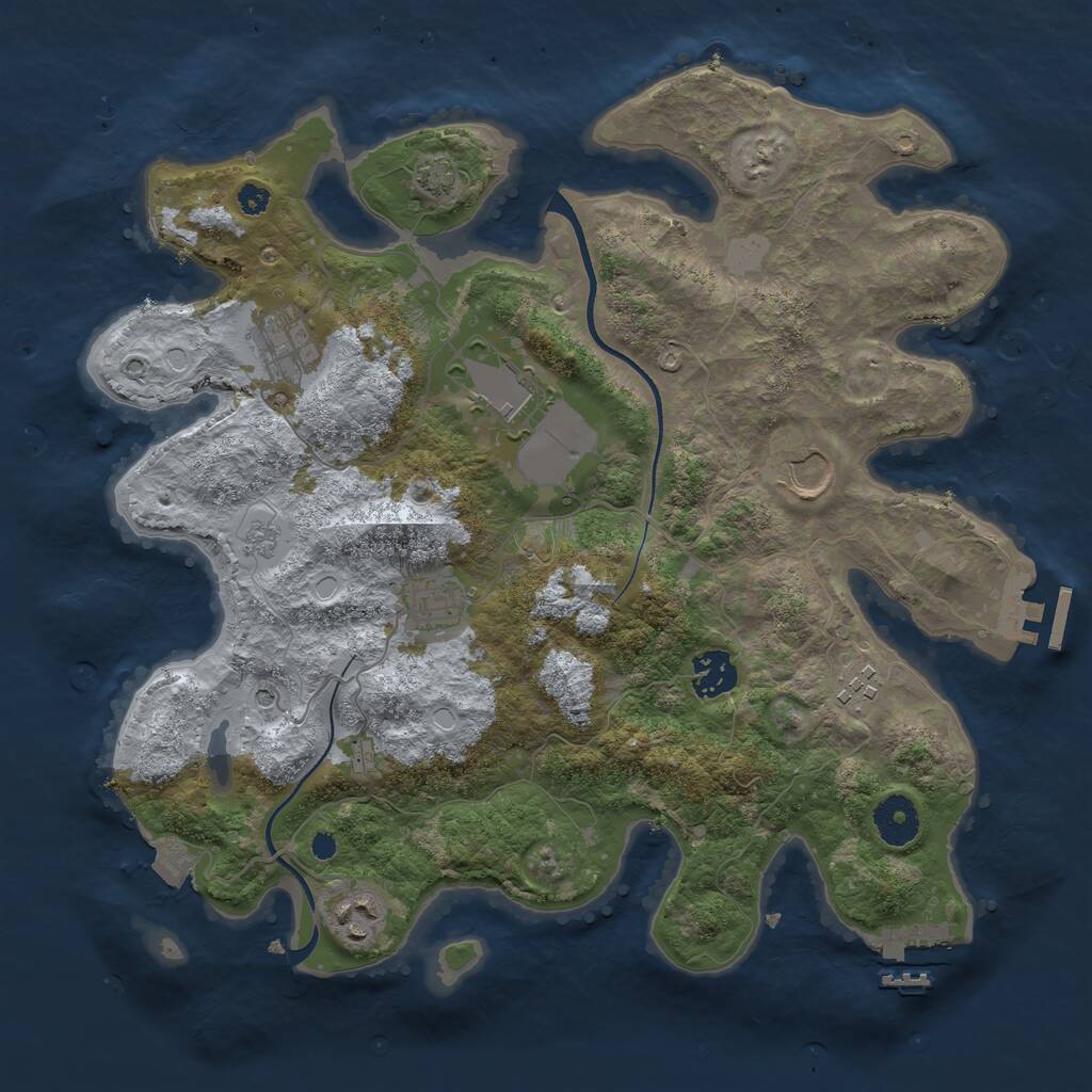 Rust Map: Procedural Map, Size: 3500, Seed: 6122024, 13 Monuments