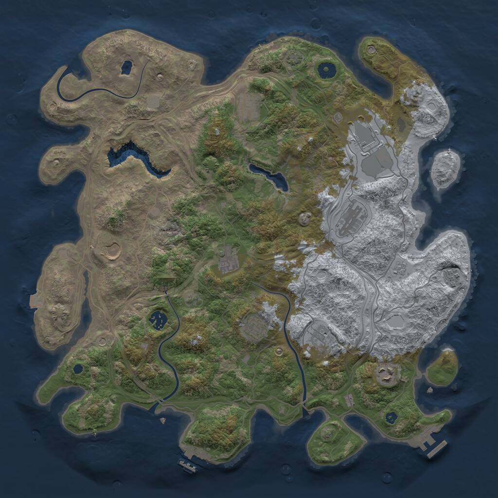 Rust Map: Procedural Map, Size: 4250, Seed: 1826887921, 16 Monuments