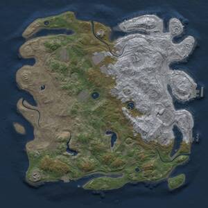 Thumbnail Rust Map: Procedural Map, Size: 4250, Seed: 128397263, 14 Monuments