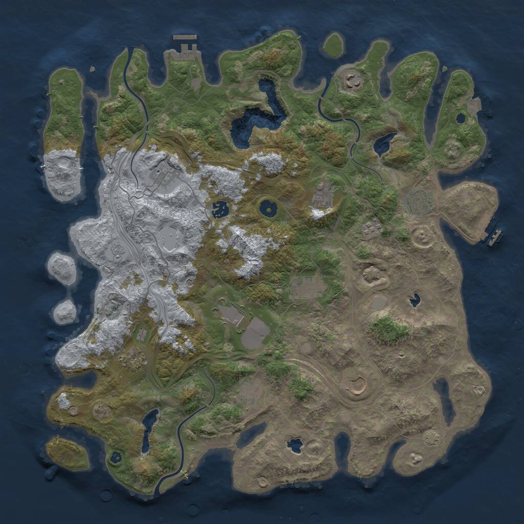 Rust Map: Procedural Map, Size: 4500, Seed: 767742125, 17 Monuments