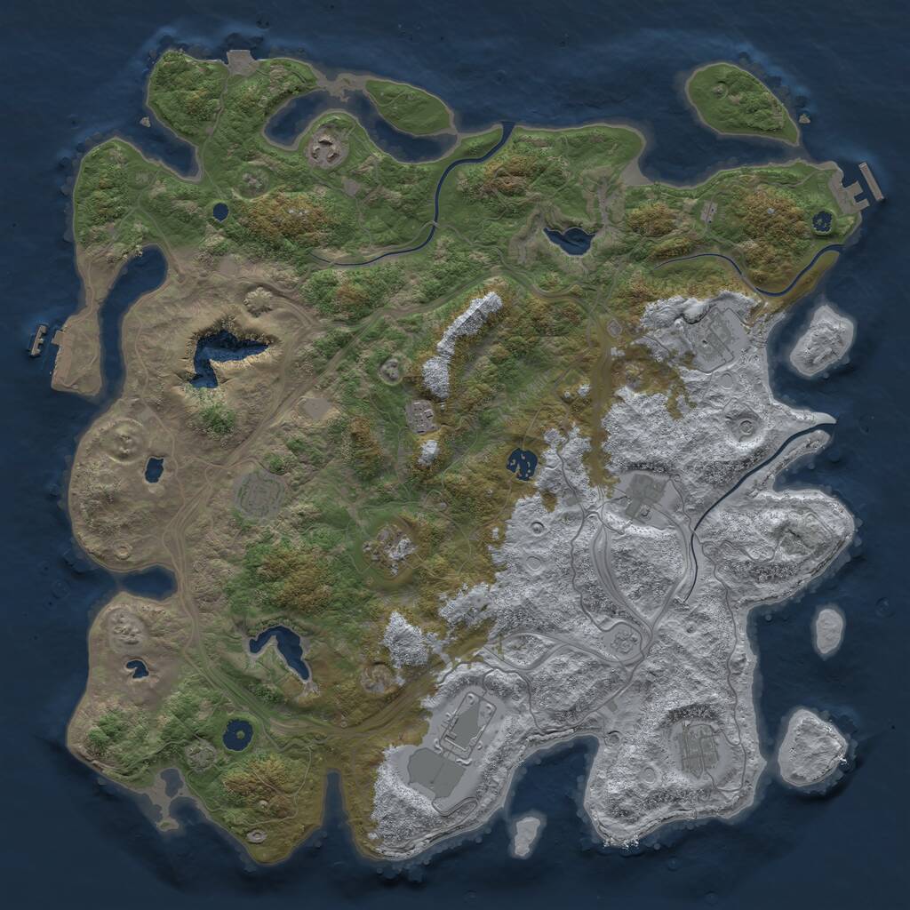 Rust Map: Procedural Map, Size: 4500, Seed: 521479146, 15 Monuments