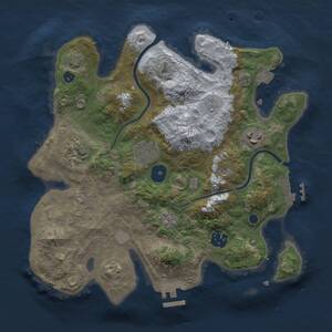 Thumbnail Rust Map: Procedural Map, Size: 3000, Seed: 172049148, 11 Monuments