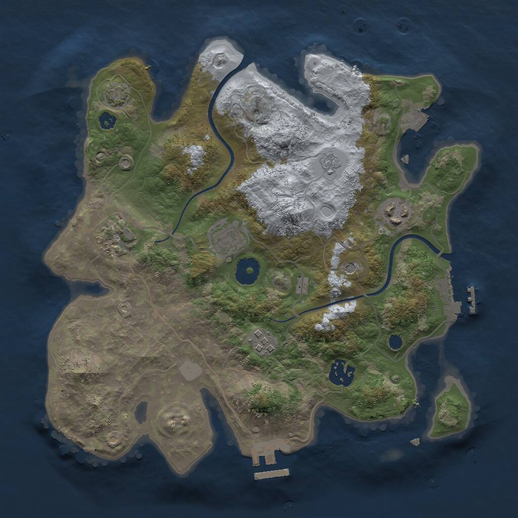 Rust Map: Procedural Map, Size: 3000, Seed: 172049148, 11 Monuments