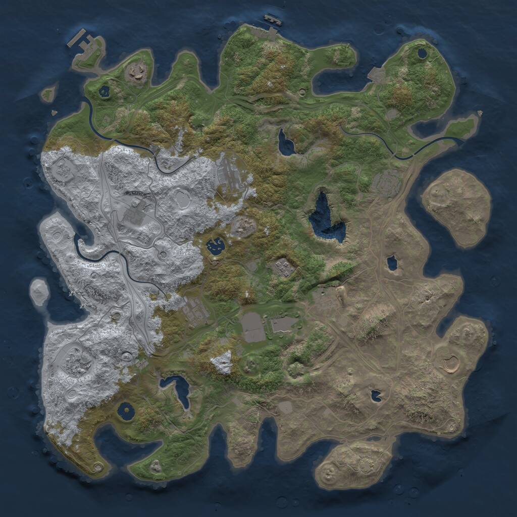 Rust Map: Procedural Map, Size: 4500, Seed: 453965272, 17 Monuments