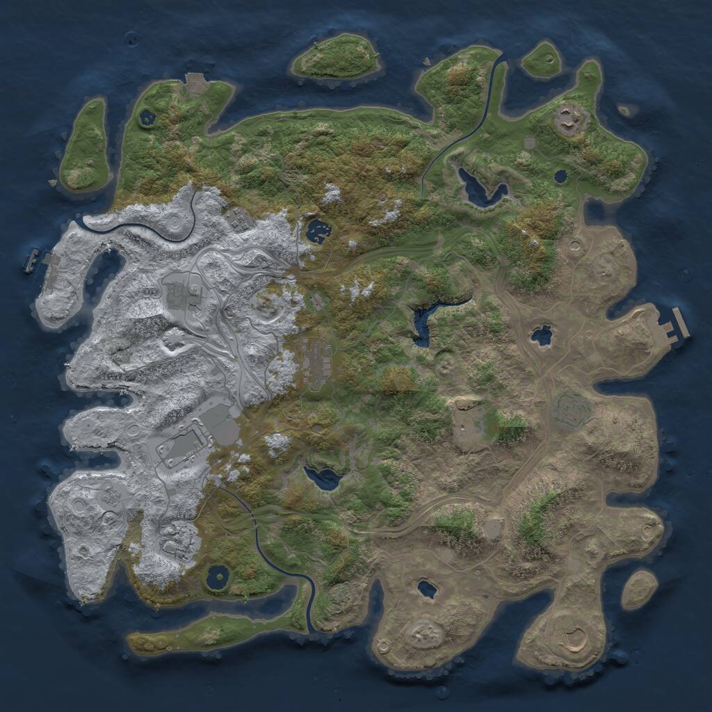 Rust Map: Procedural Map, Size: 4500, Seed: 1999215912, 16 Monuments