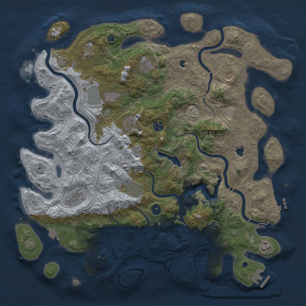 Rust Map: Procedural Map, Size: 4500, Seed: 149559395, 16 Monuments