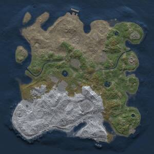 Thumbnail Rust Map: Procedural Map, Size: 3750, Seed: 2074340648, 14 Monuments