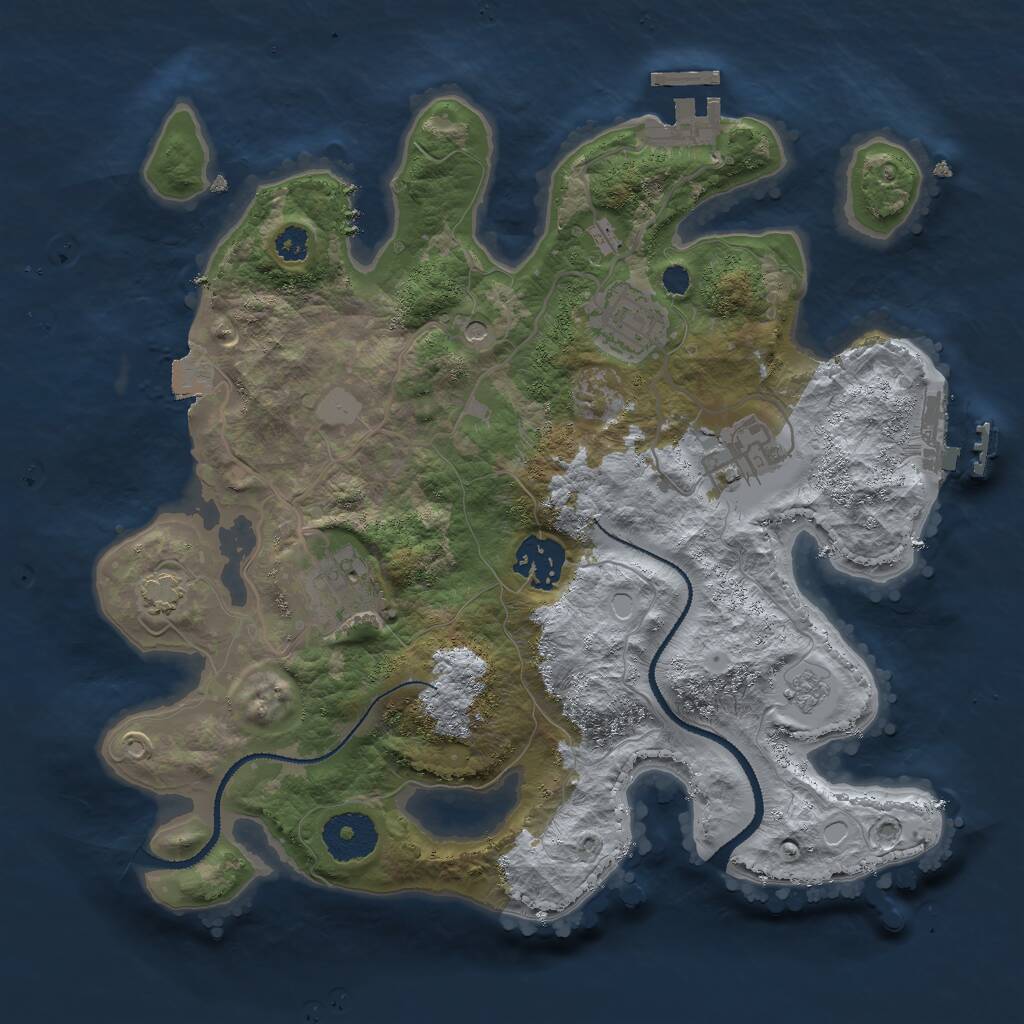 Rust Map: Procedural Map, Size: 3000, Seed: 456771334, 10 Monuments