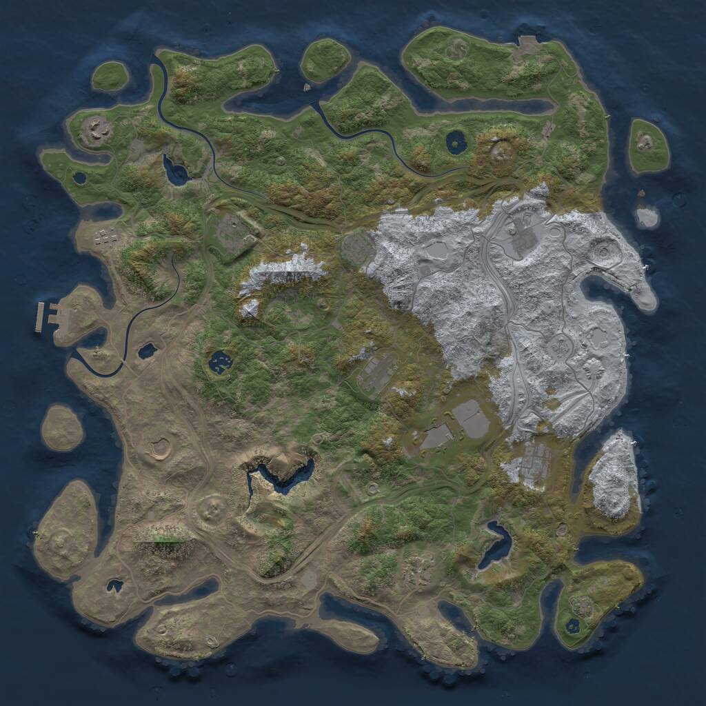 Rust Map: Procedural Map, Size: 4750, Seed: 654374201, 16 Monuments