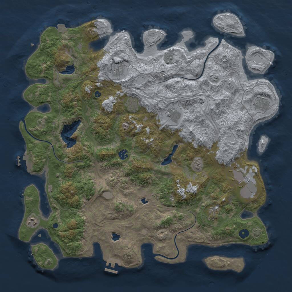 Rust Map: Procedural Map, Size: 4500, Seed: 127894308, 15 Monuments