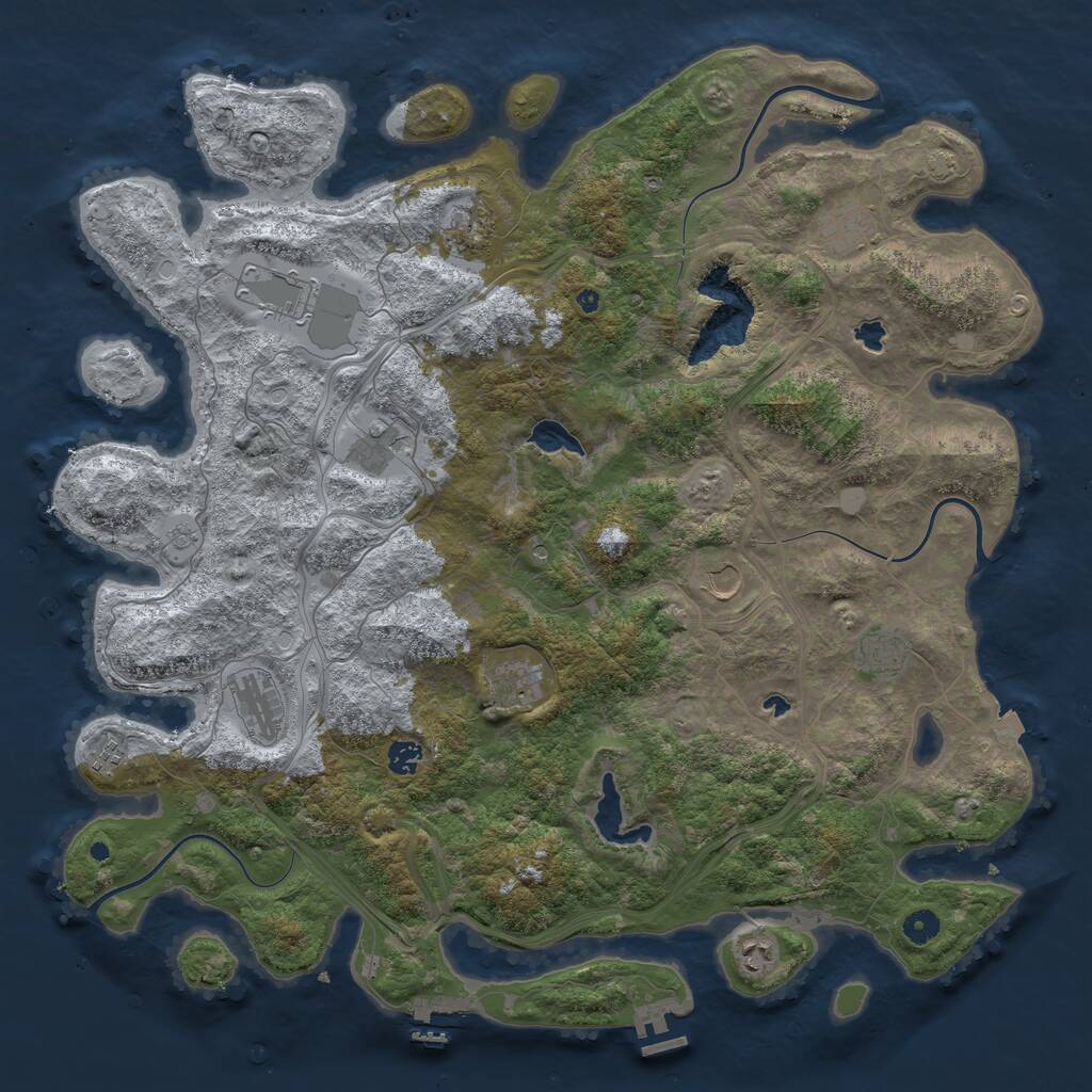 Rust Map: Procedural Map, Size: 4725, Seed: 42022105, 17 Monuments