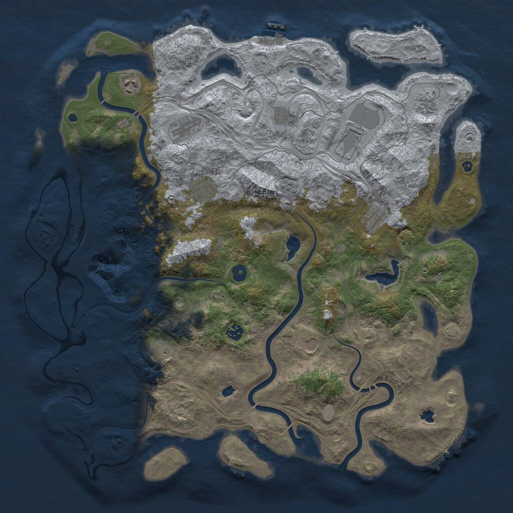 Rust Map: Procedural Map, Size: 4800, Seed: 574266, 17 Monuments