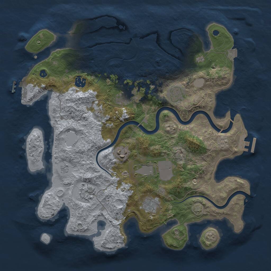 Rust Map: Procedural Map, Size: 3600, Seed: 616810616, 14 Monuments