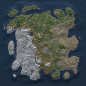 Thumbnail Rust Map: Procedural Map, Size: 3600, Seed: 616810616, 13 Monuments