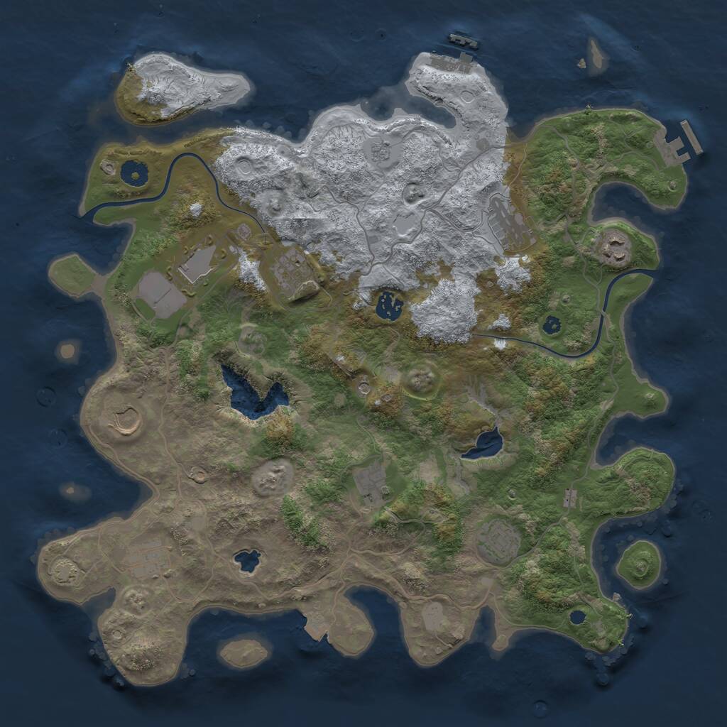 Rust Map: Procedural Map, Size: 4000, Seed: 122737822, 15 Monuments