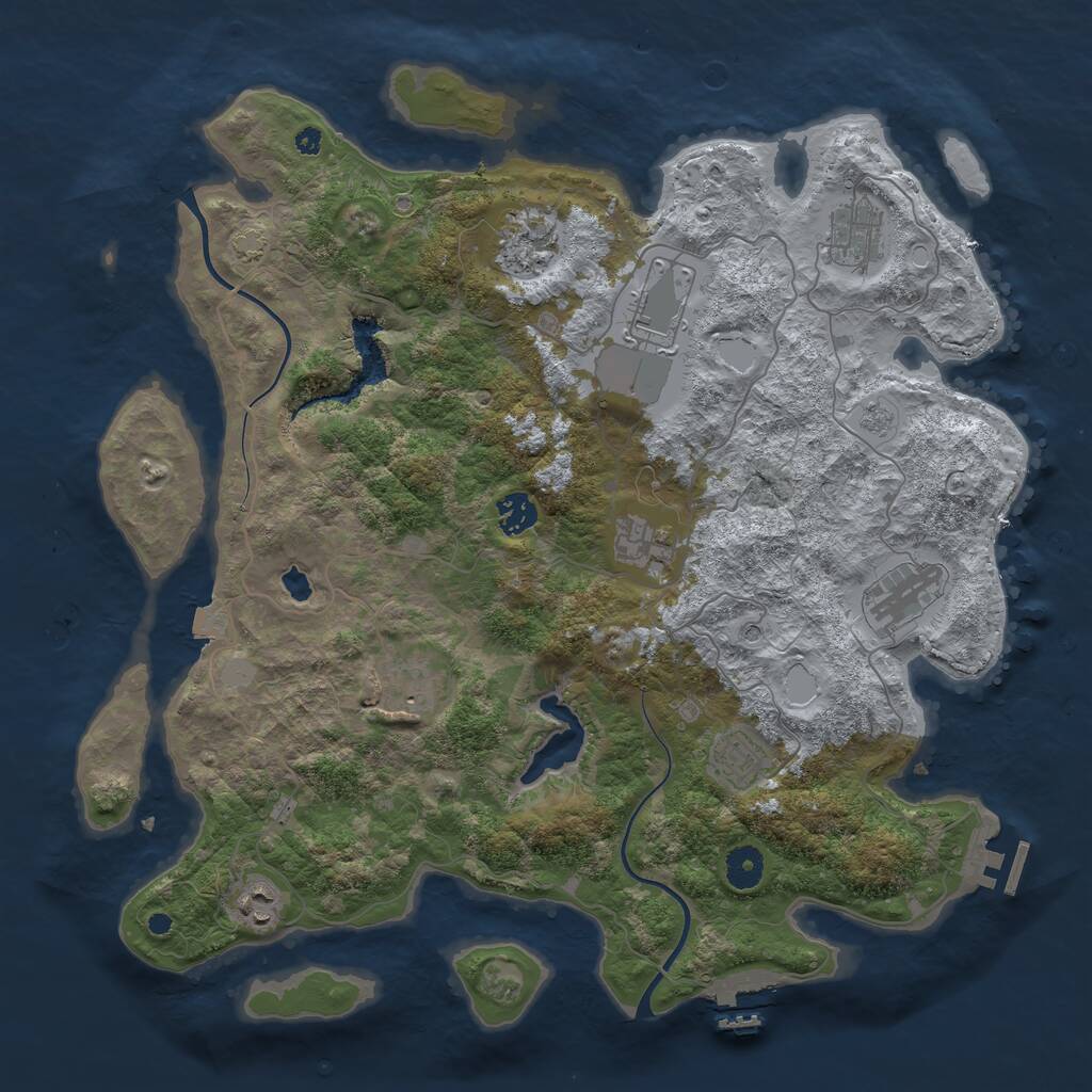 Rust Map: Procedural Map, Size: 4000, Seed: 4369, 15 Monuments