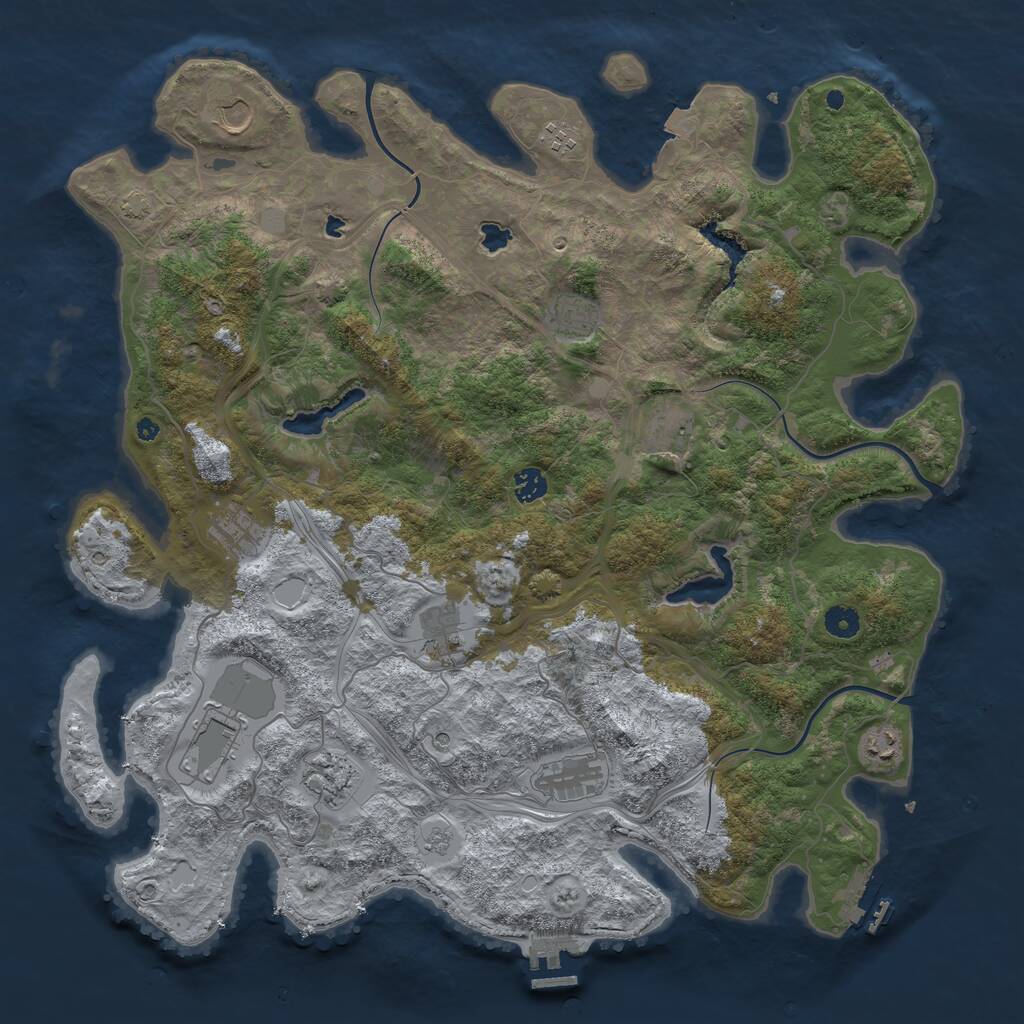 Rust Map: Procedural Map, Size: 4500, Seed: 348965005, 17 Monuments