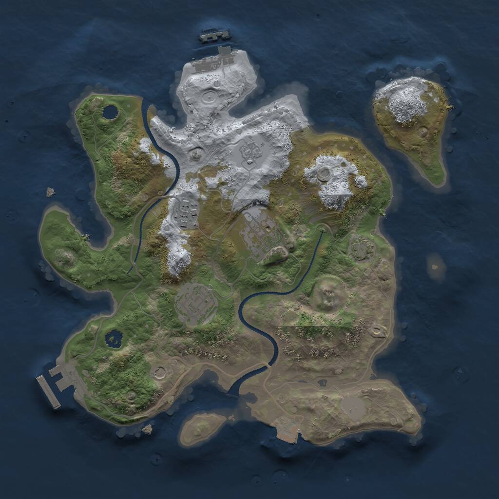 Rust Map: Procedural Map, Size: 2750, Seed: 11311, 9 Monuments
