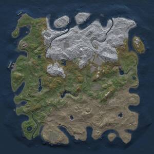 Thumbnail Rust Map: Procedural Map, Size: 4500, Seed: 1591472836, 14 Monuments