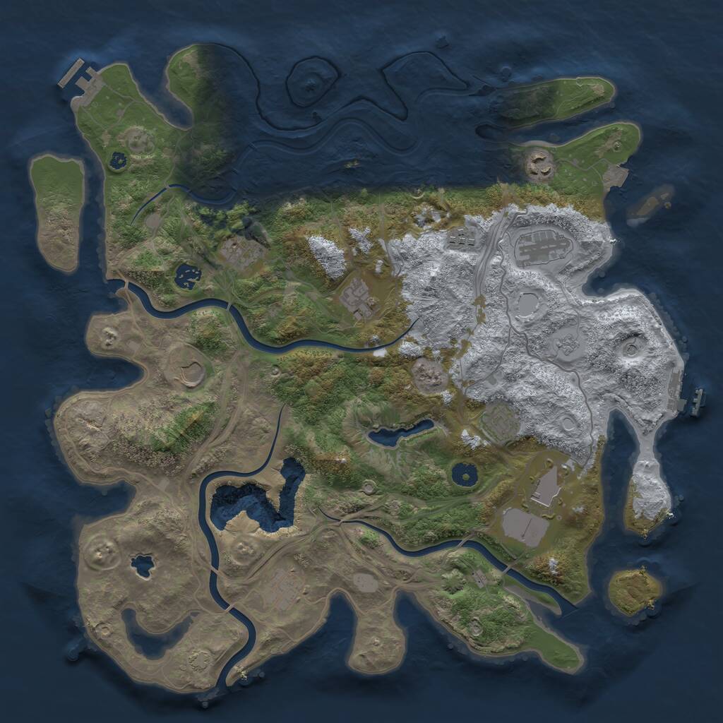 Rust Map: Procedural Map, Size: 4250, Seed: 361486151, 16 Monuments
