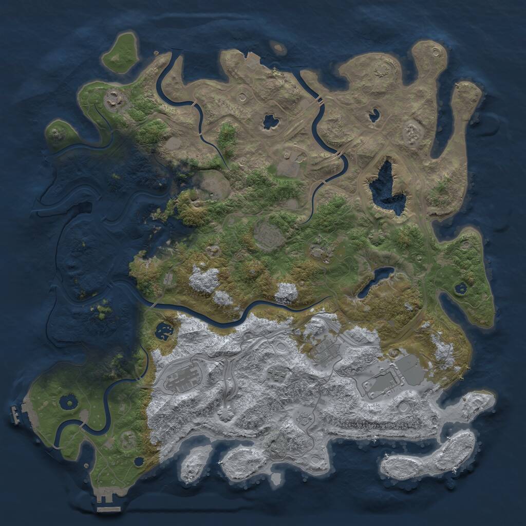 Rust Map: Procedural Map, Size: 4514, Seed: 420000, 16 Monuments