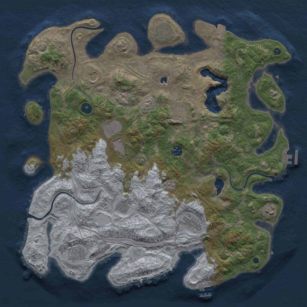 Rust Map: Procedural Map, Size: 4250, Seed: 1139691434, 17 Monuments