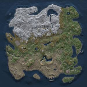 Thumbnail Rust Map: Procedural Map, Size: 4300, Seed: 1800576625, 16 Monuments