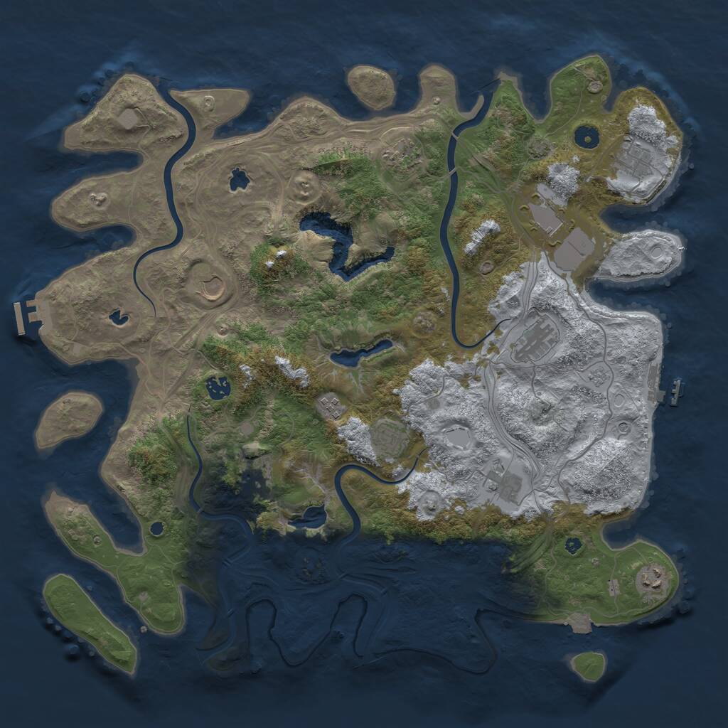 Rust Map: Procedural Map, Size: 4500, Seed: 6373004, 17 Monuments