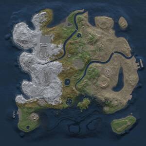 Thumbnail Rust Map: Procedural Map, Size: 3500, Seed: 1719476874, 14 Monuments