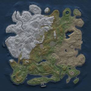 Thumbnail Rust Map: Procedural Map, Size: 4000, Seed: 913586387, 15 Monuments