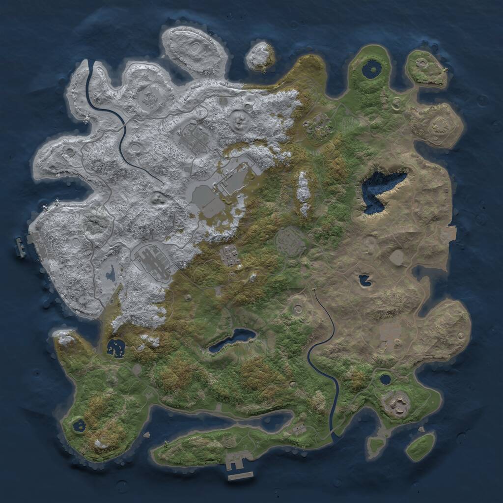 Rust Map: Procedural Map, Size: 4000, Seed: 913586387, 15 Monuments