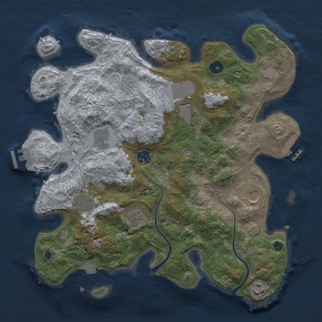 Rust Map: Procedural Map, Size: 3650, Seed: 99762712, 13 Monuments